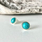 Ahiga small stud Earrings (Turquoise Stone)